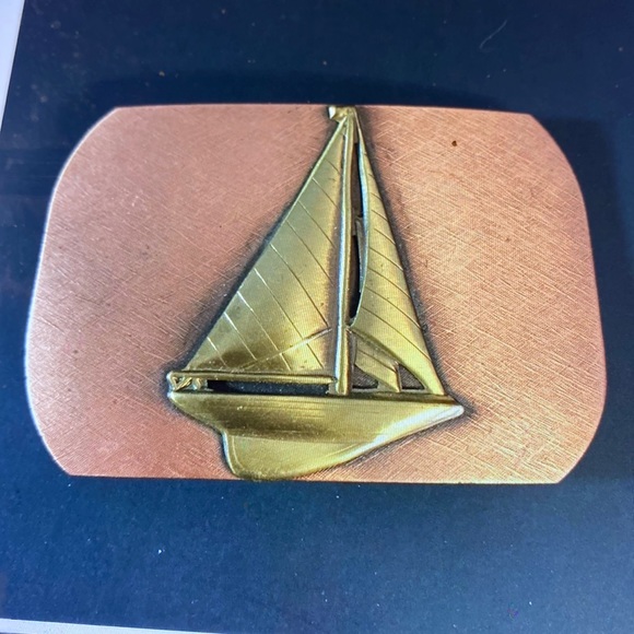 Other - Copper sailboat belt buckle vintage